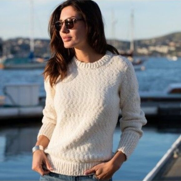 Cream Guideboat Co Deep River Cotton Crew Sweater - Picture 9 of 9